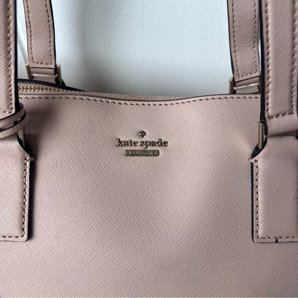 Kate Spade Cameron Street Lucie Leather Shoulder Bag Large Tote Wheat Pink Nude - Picture 4 of 14